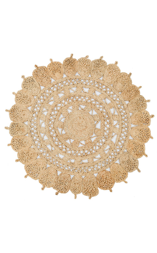 Round Natural Fiber Braided Rug – Boho, Rustic, Vintage Style