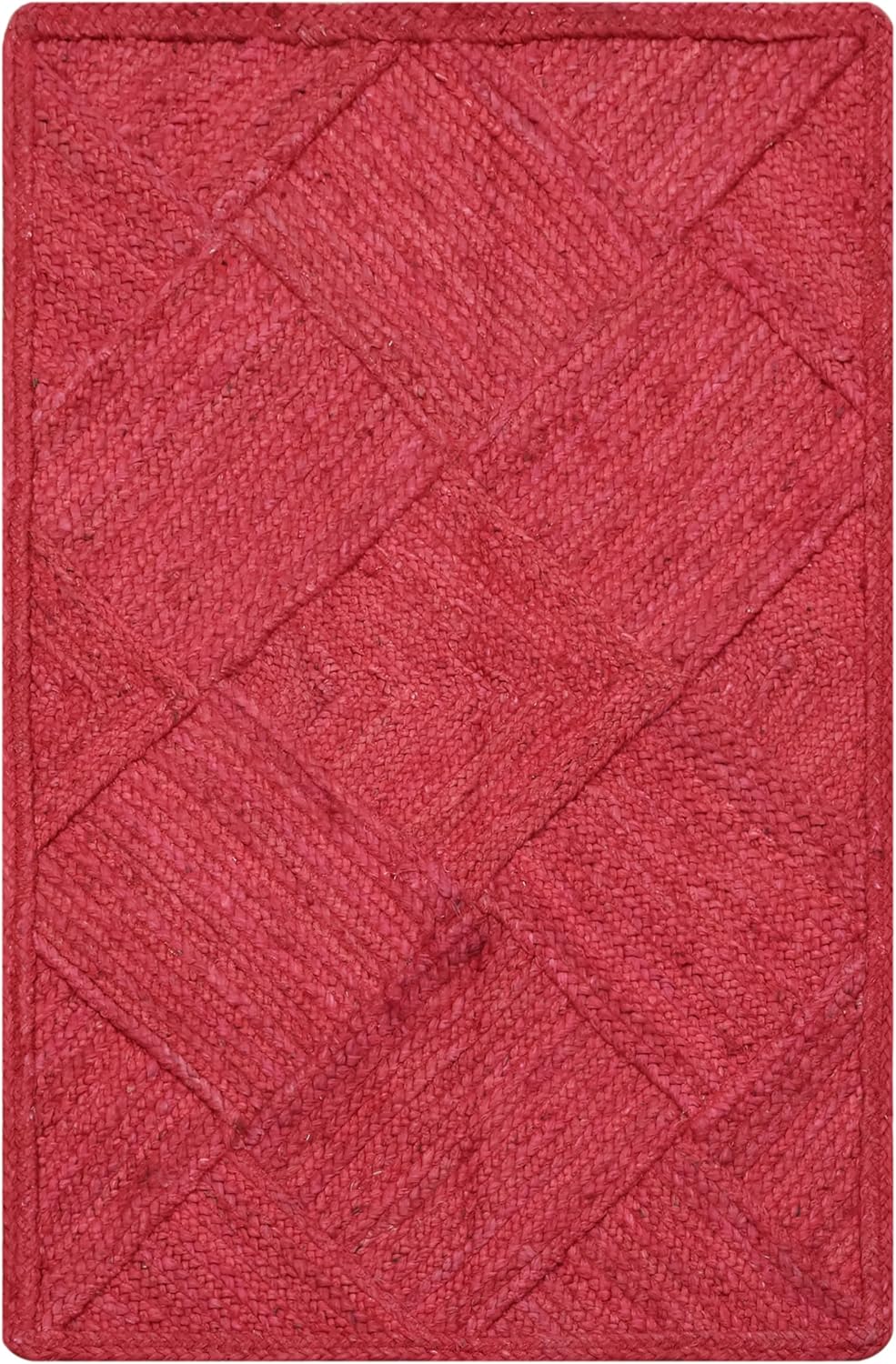 Natural Jute Carpet – Diagonal & Square Pattern