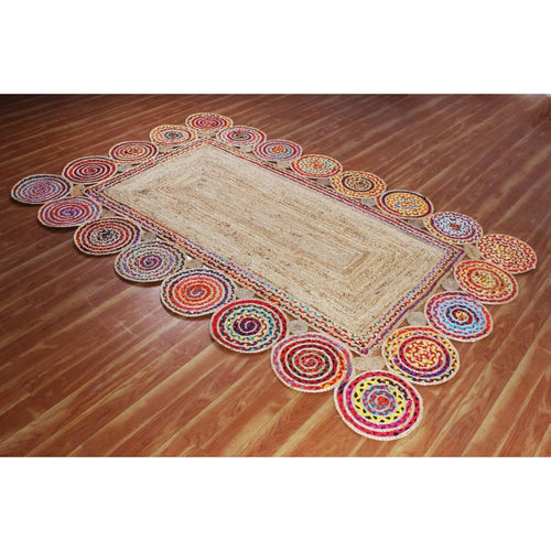 Handwoven Jute Braided Area Rug – Reversible Rectangular Rug