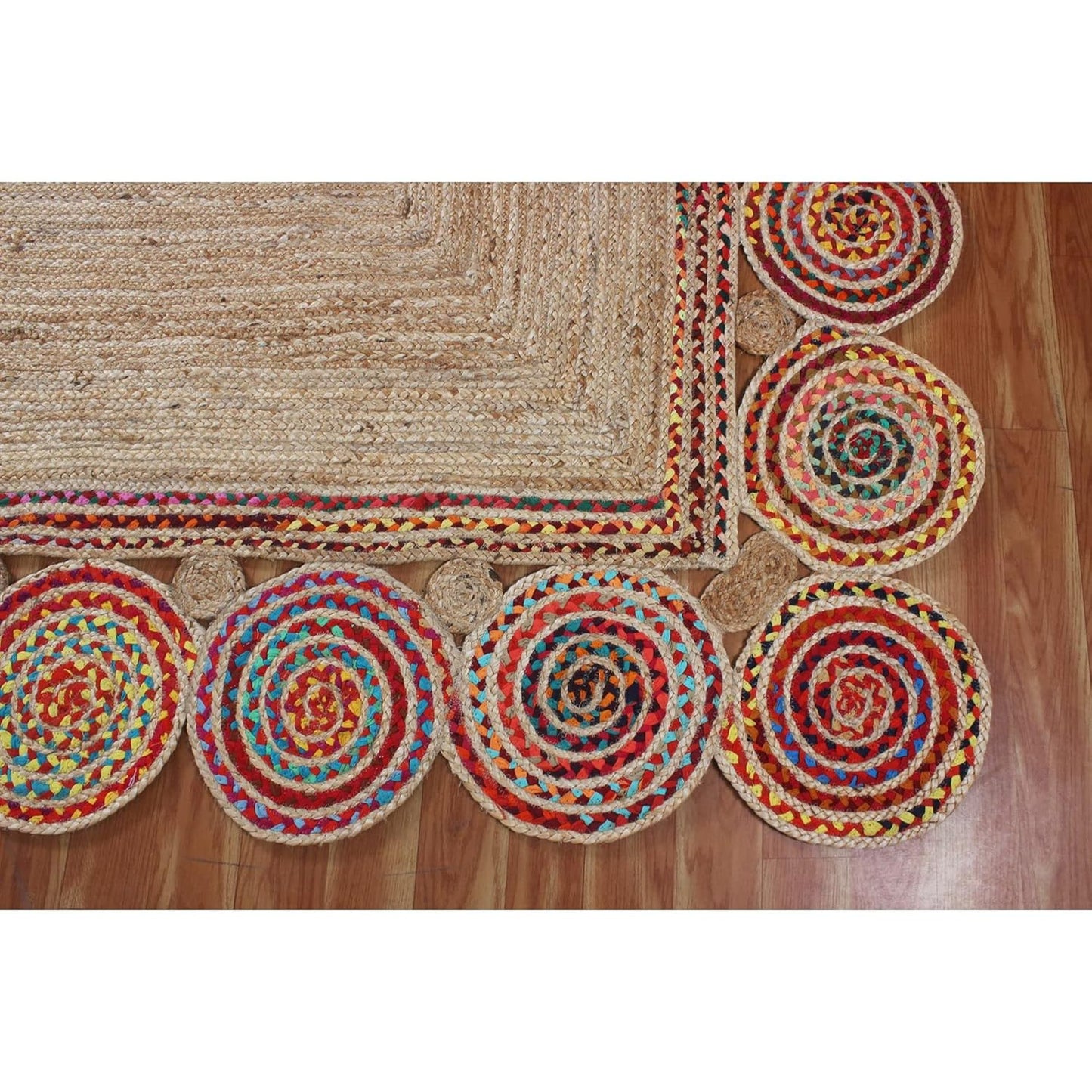 Handwoven Jute Braided Area Rug – Reversible Rectangular Rug