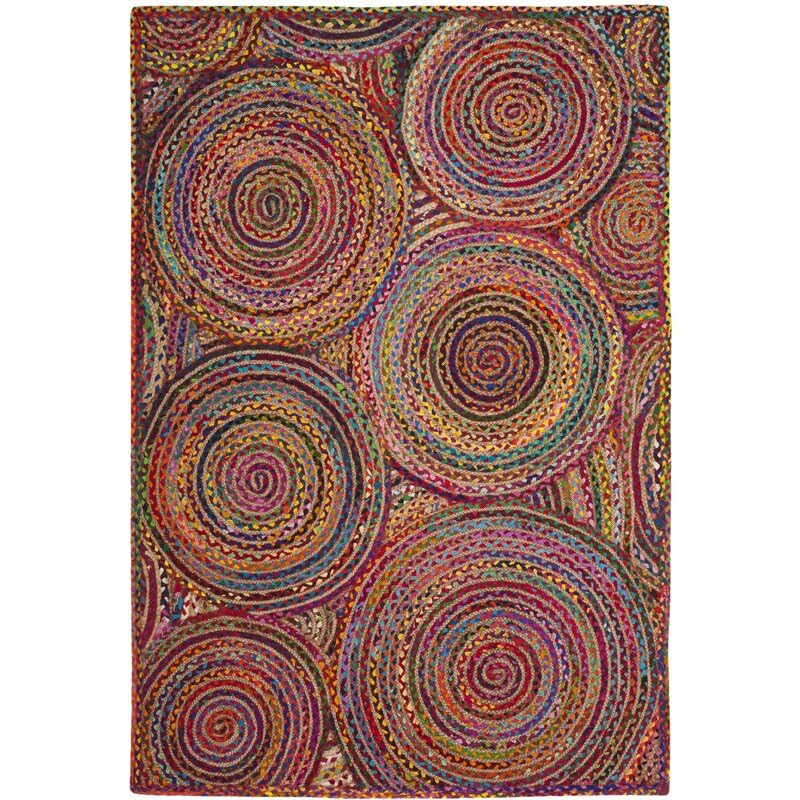 Multicolor Chindi Cotton & Jute Geometric Rug