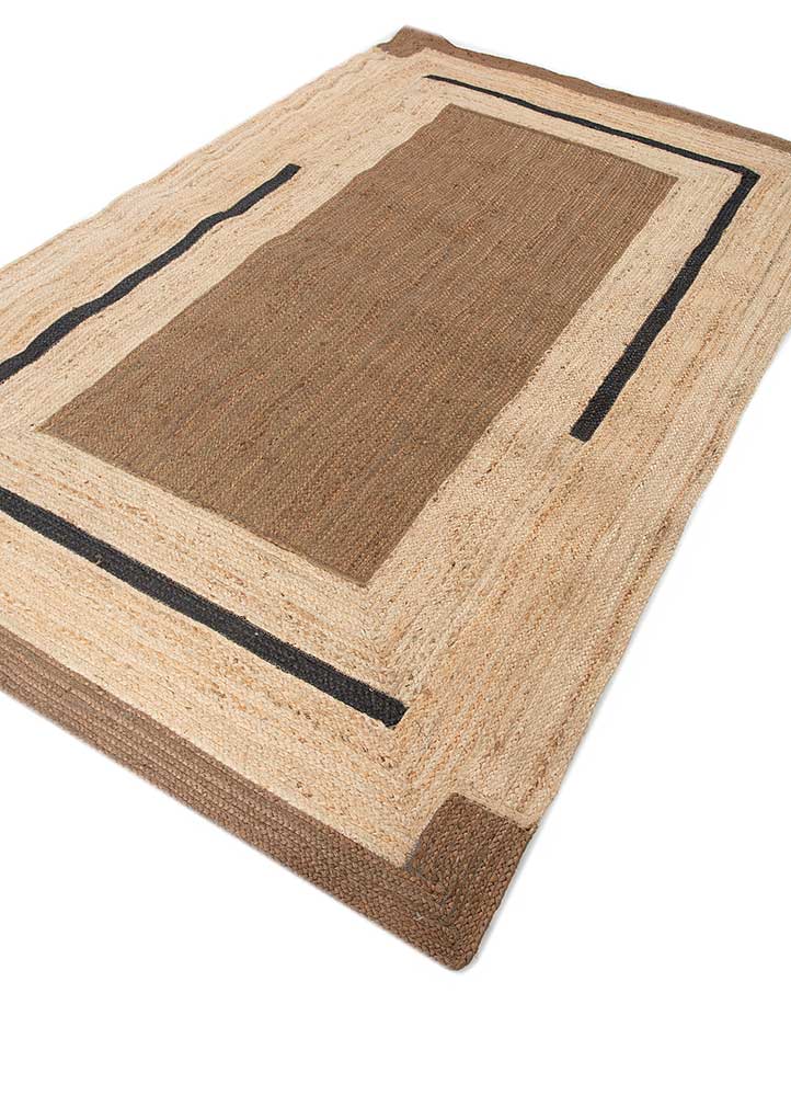 Nomadic Threads – Beige & Brown Flat Weave Jute Rug