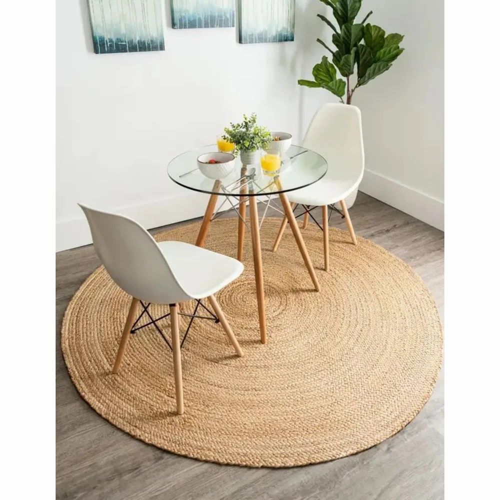 Natural Jute Hand-Braided Rectangle/Round Rugs & Carpets
