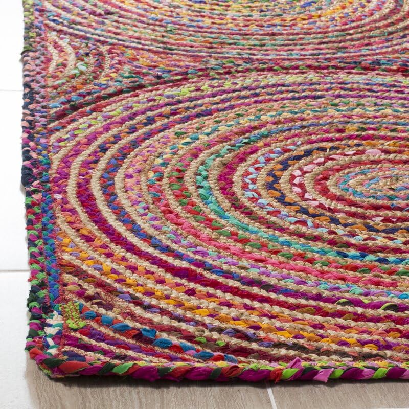 Multicolor Chindi Cotton & Jute Geometric Rug