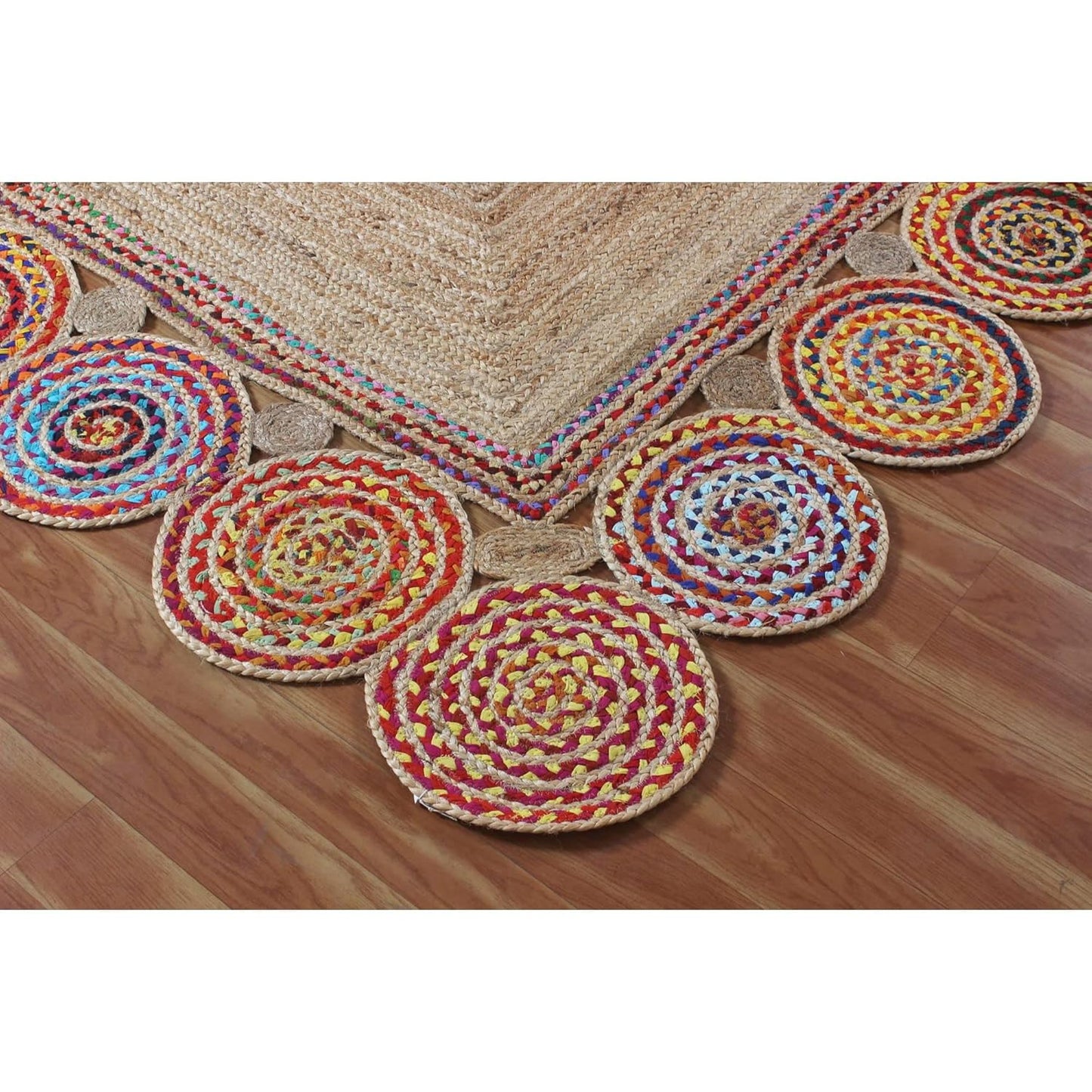Handwoven Jute Braided Area Rug – Reversible Rectangular Rug