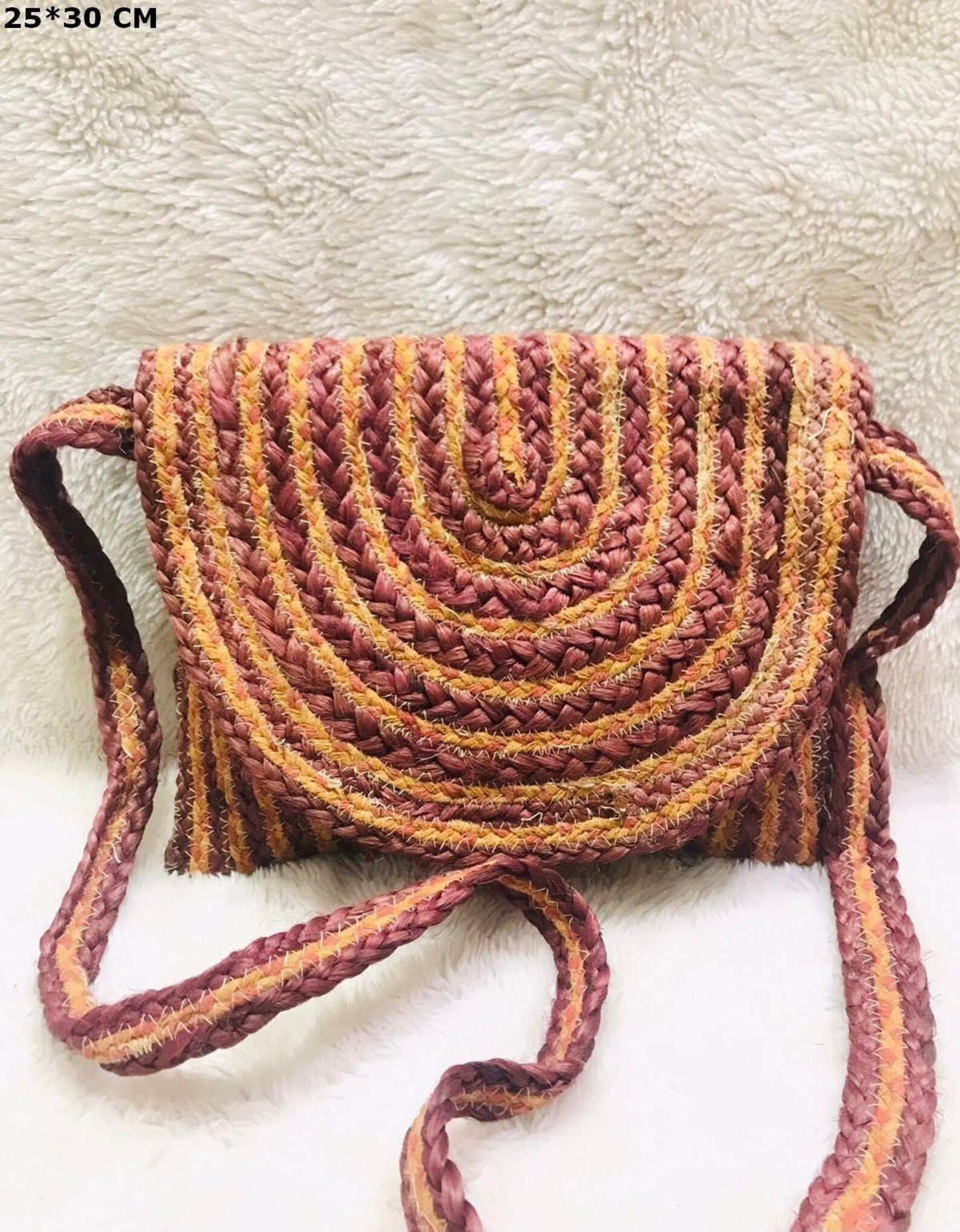 Colorful Handmade Jute Shoulder Bag – Eco-Friendly All-Purpose Tote