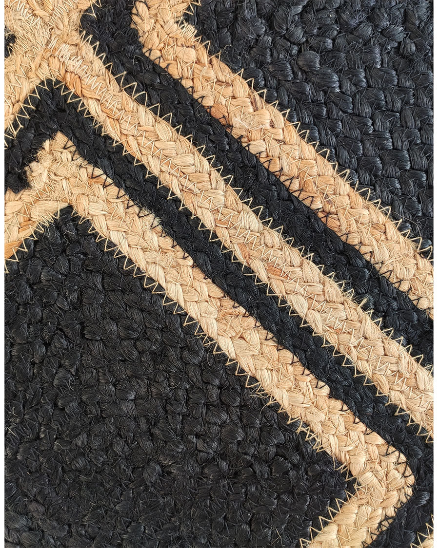 Braided Natural White Diamond Jute Hand-Woven Rug
