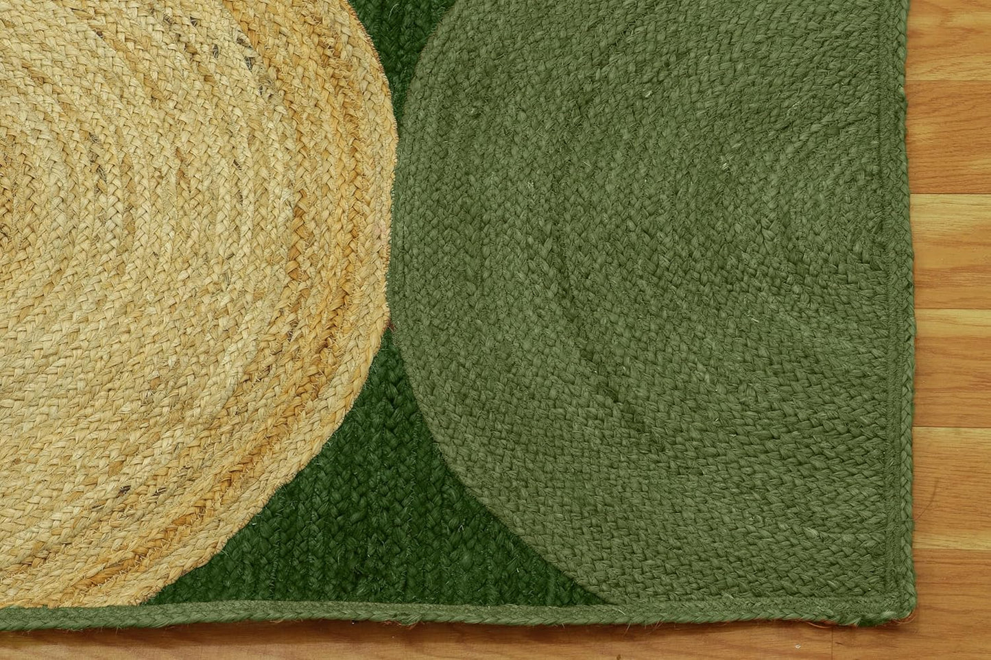 Jute Rectangular Braided, Half Beige & Half Off White