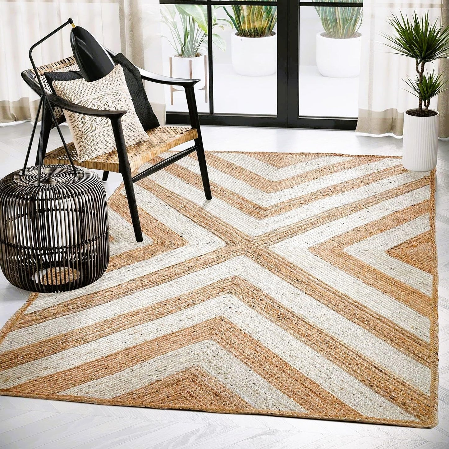Braided Jute Reversible & Multi Striped Rug