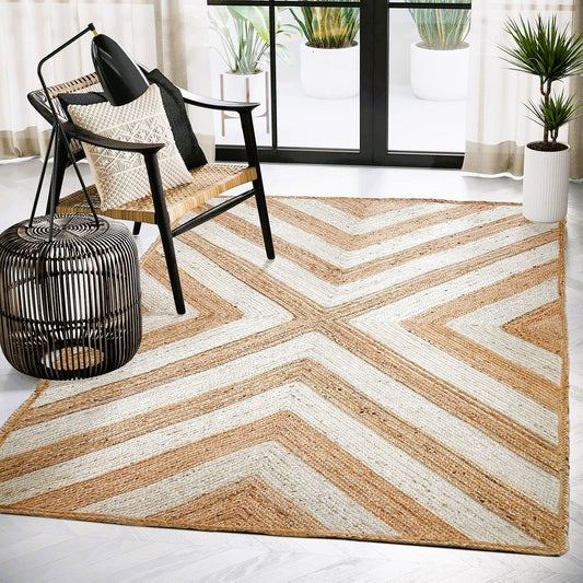 Braided Jute Reversible & Multi Striped Rug