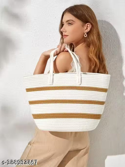 Women’s Stylish Pure Jute Boho Sling & Tote Handbag, Purse
