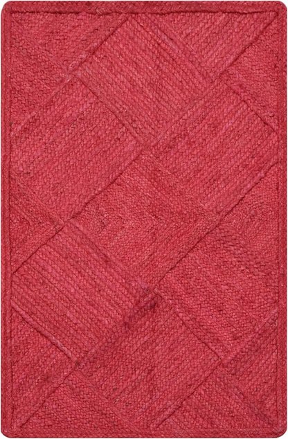 Natural Jute Carpet – Diagonal & Square Pattern