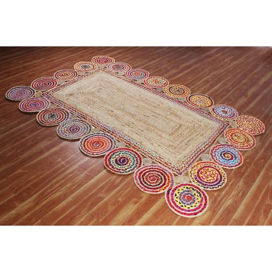 Handwoven Jute Braided Area Rug – Reversible Rectangular Rug
