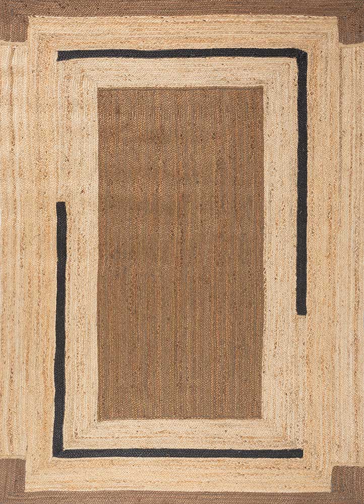 Nomadic Threads – Beige & Brown Flat Weave Jute Rug