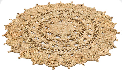 Round Natural Fiber Braided Rug – Boho, Rustic, Vintage Style