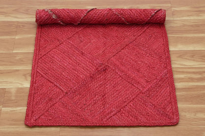 Natural Jute Carpet – Diagonal & Square Pattern