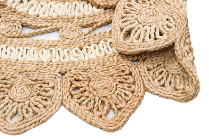 Natural Choti Jute Sisal Round Rug – Natural & White