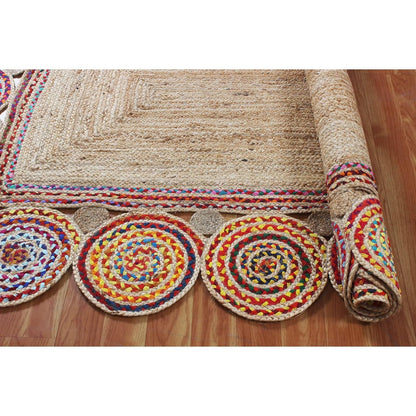 Handwoven Jute Braided Area Rug – Reversible Rectangular Rug