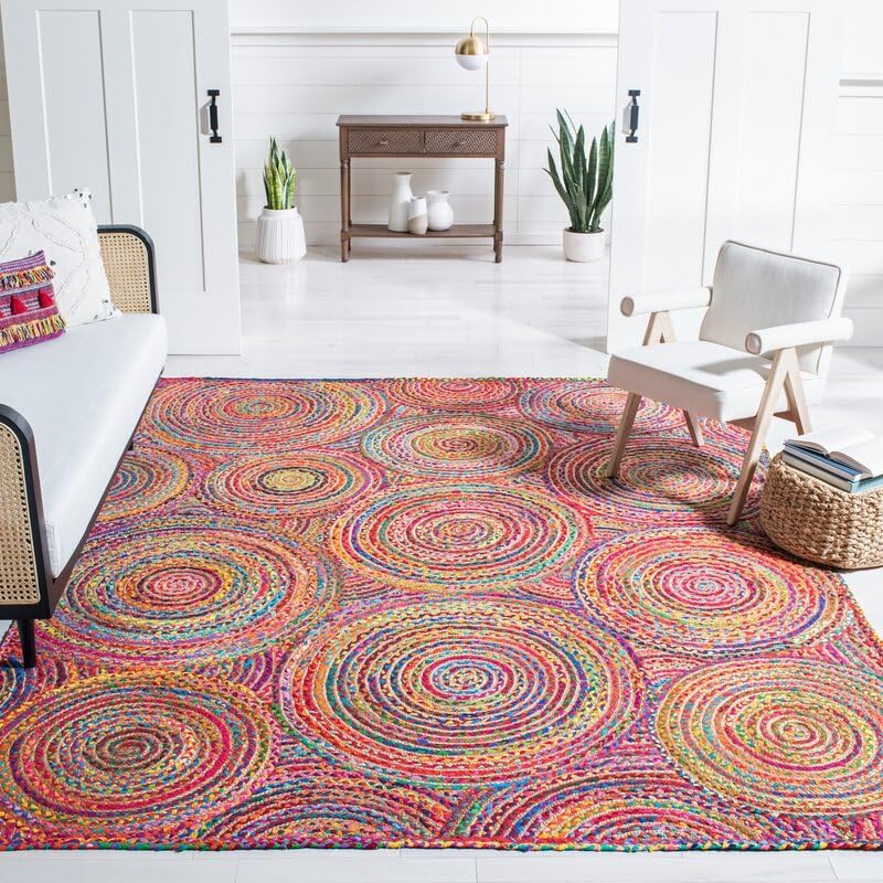 Multicolor Chindi Cotton & Jute Geometric Rug