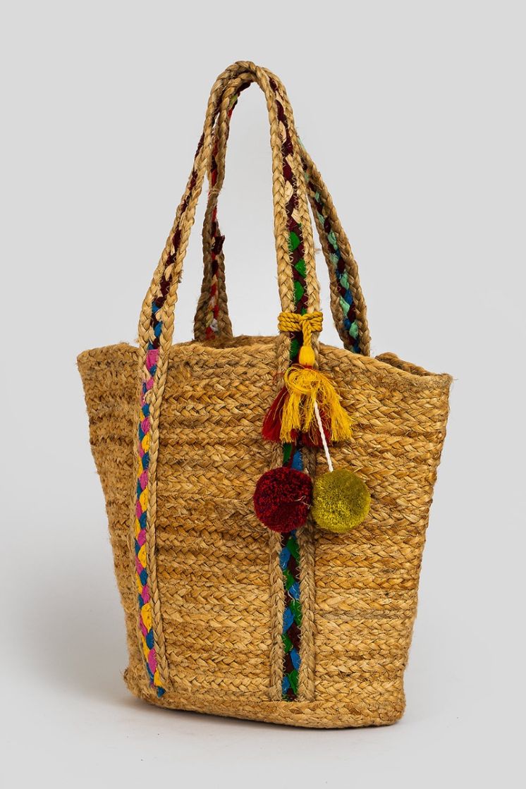 Beige Handcrafted Multipurpose Jute Shoulder Bag