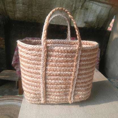 Beige Handcrafted Multipurpose Jute Shoulder Bag