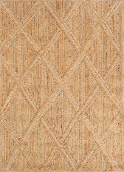 Red & Beige Braided Jute Kilim Rug – Flatweave Carpet