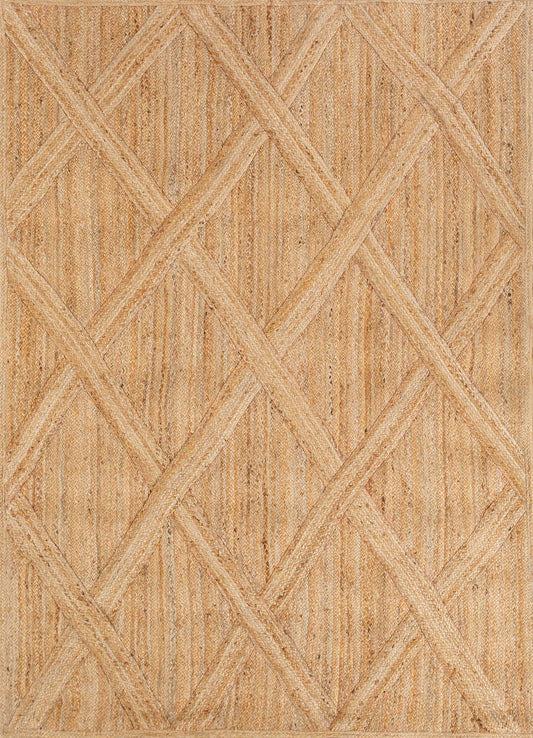 Red & Beige Braided Jute Kilim Rug – Flatweave Carpet