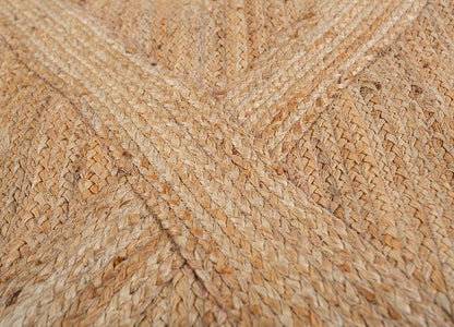 Red & Beige Braided Jute Kilim Rug – Flatweave Carpet
