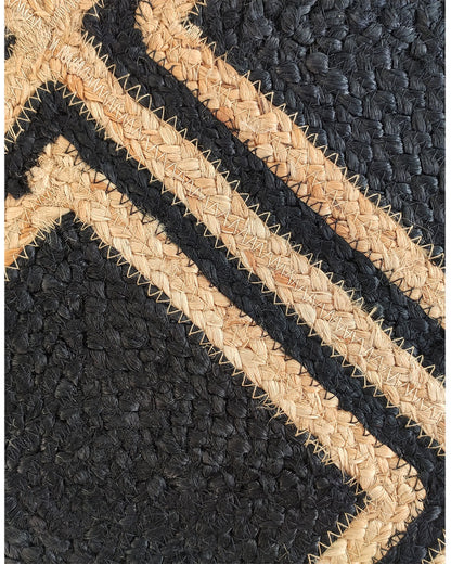 Braided Natural White Diamond Jute Hand-Woven Rug